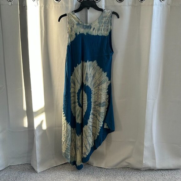 KAthmandu Imports Dress Size 8 Tie Dye Maxi Asymmetrical Fairy Festival 17031 - Picture 2 of 9